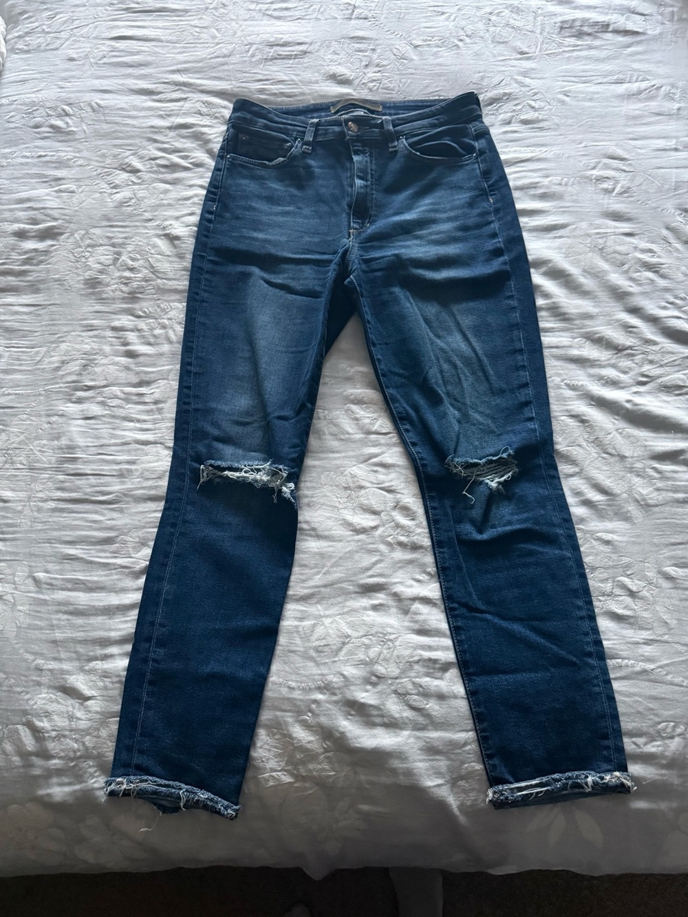 Joe's Jeans Dark Blue Distressed Skinny Jeans